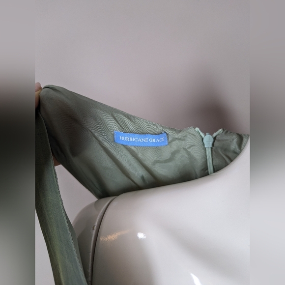 Hurricane Grace Silk Slip Dress Size 8 Green Purple Ombre 90s Minimalist Layered - Picture 9 of 10